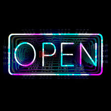 Open Infinity Neon Sign Mirror w/ Remote Control (20" x 10")