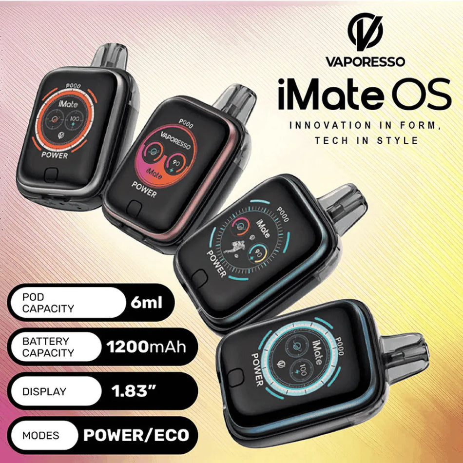 Vaporesso iMate OS 1200mAh 6mL Pod System (MSRP $35.99)