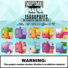 Snoopy Smoke Extra Tank 15000 Puffs Disposable Vape - Display of 10 (MSRP $15.99)