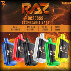 Raz LTX 25000 Disposable Vape - Display of 5 (MSRP $29.99 Each)