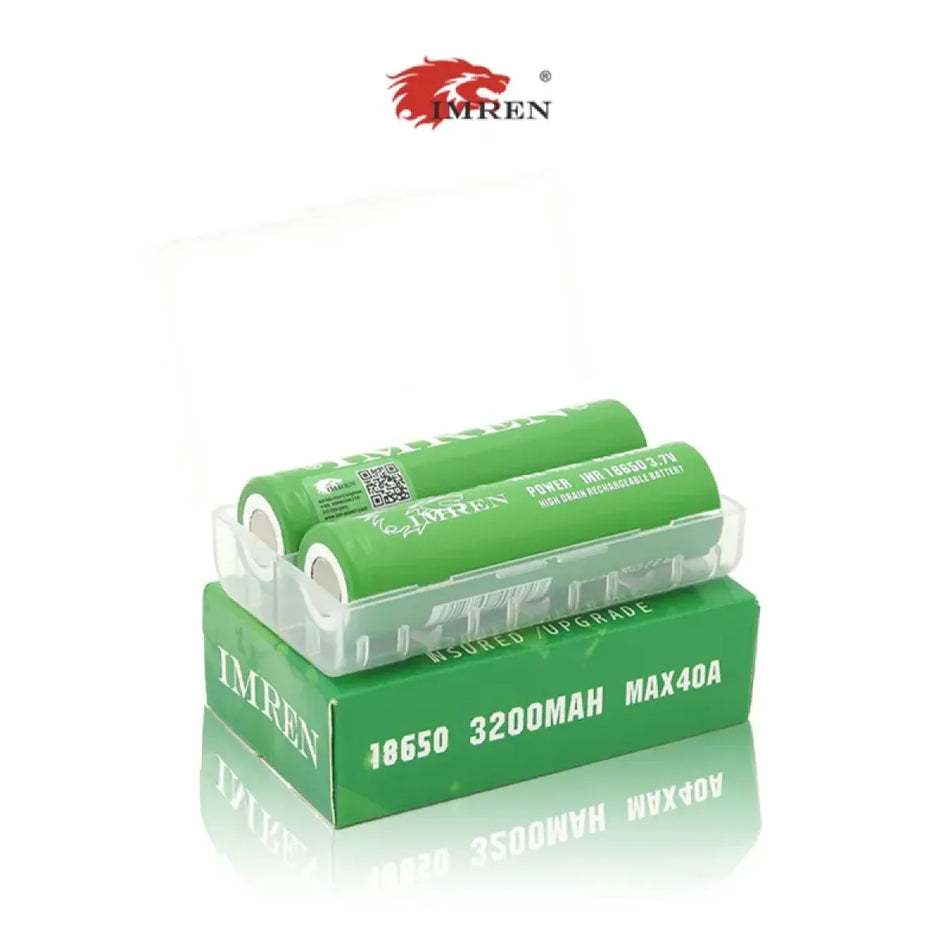 IMREN 18650 3200mAh 40A Li-ion Rechargeable Battery - Pack of 2