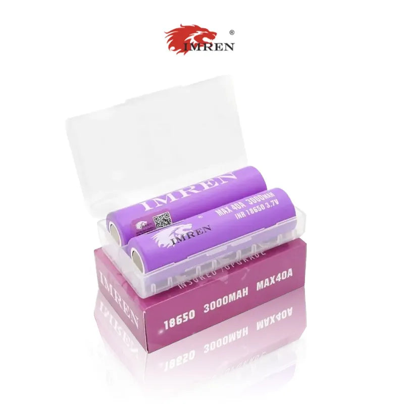 IMREN 18650 3000mAh MAX40A Li-ion Rechargeable Battery - Pack of 2