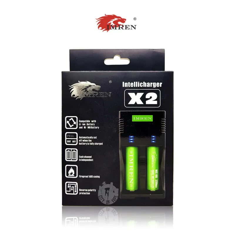 IMREN X2 Li-ion Rechargeable Battery Charger - 2 Slot (MSRP $10.00)