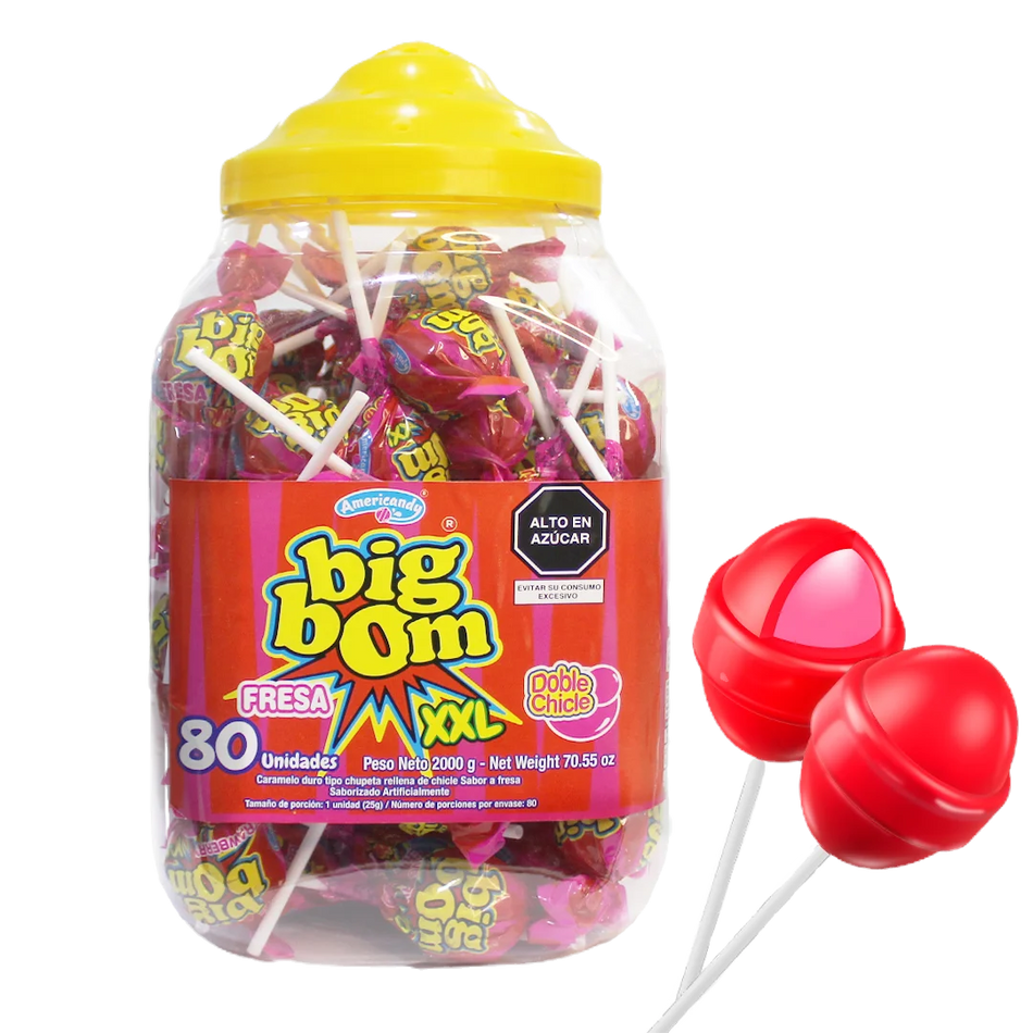 Americandy Big Bom Fusion 2000g - Jar of 80 (MSRP $0.75)