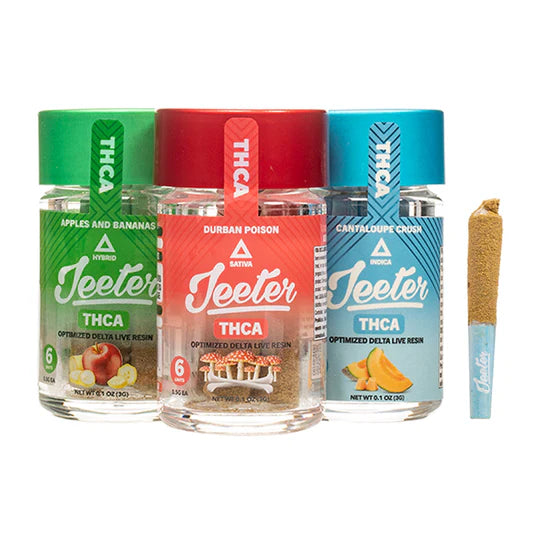 Jeeter THC-A 0.5g 6ct Pre-Rolls - Display of 6 Jars