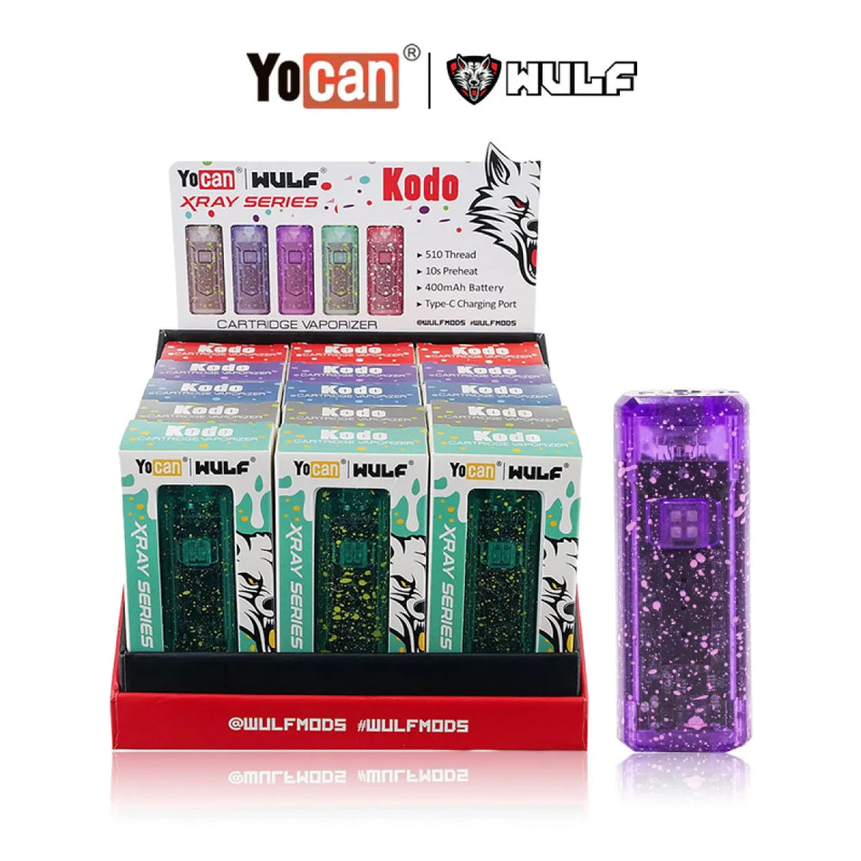 Yocan Wulf Kodo X-Ray Series 510 Cartridge Battery - Display of 15