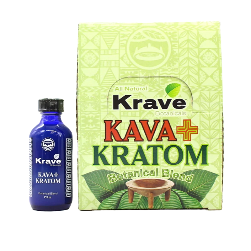 Krave  Kava + Kratom 2oz Extract Shot - Display of 12 (MSRP $9.99 Each)