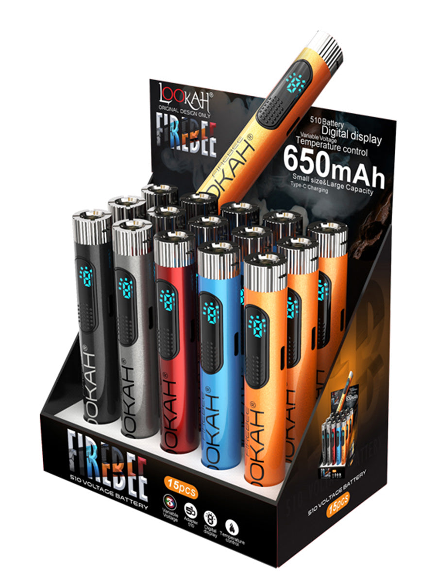 Lookah Firebee 650mAh 510 Voltage Battery - Display of 15