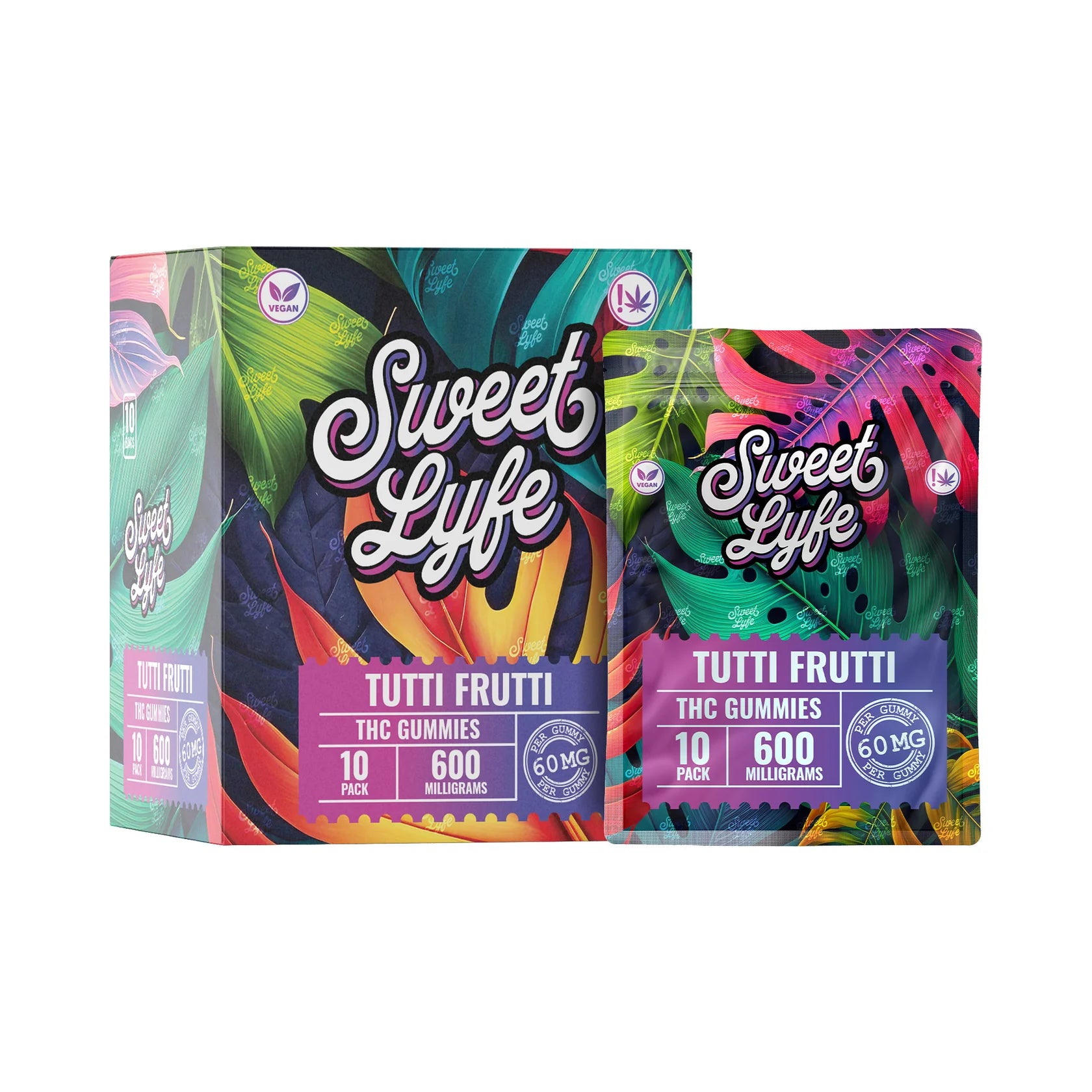 Sweet Lyfe 600mg THC Gummies 10 60mg Per Pack 10 Bag Display (MSRP $14.99 Each)