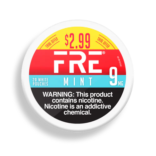 FRE Nicotine Pouches $2.99 - Sleeve of 5 (MSRP $2.99 Each)