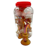 7" Glass Bong Chrome 420 Leaf Design - Jar of 6 (MSRP $24.99ea)