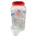 Glass Bong 8in Assorted Colored Tip Design 3ct Jar (MSRP $49.99ea)