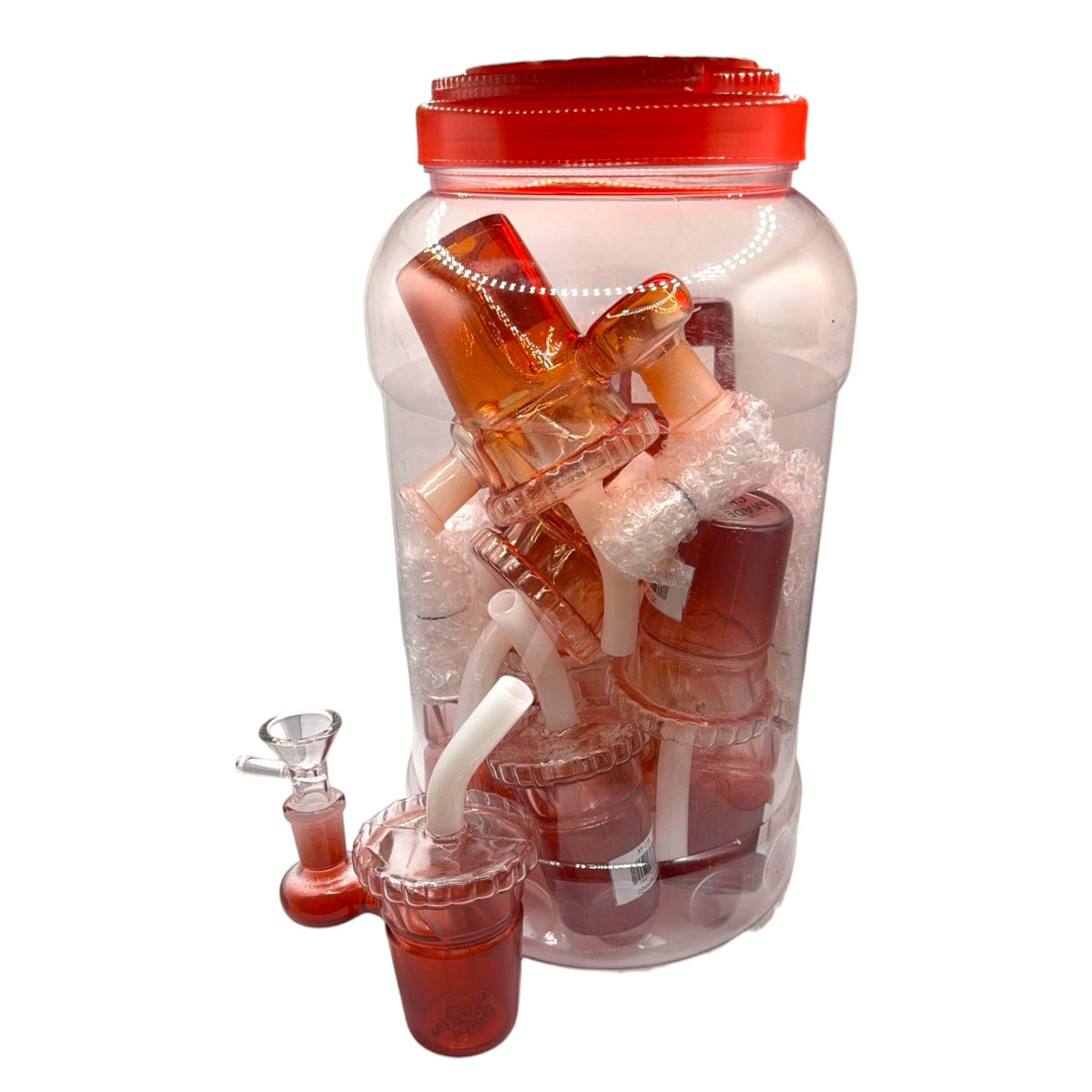 Glass Bong 6in Orange Cup Design 10ct Jar (MSRP $29.99ea)