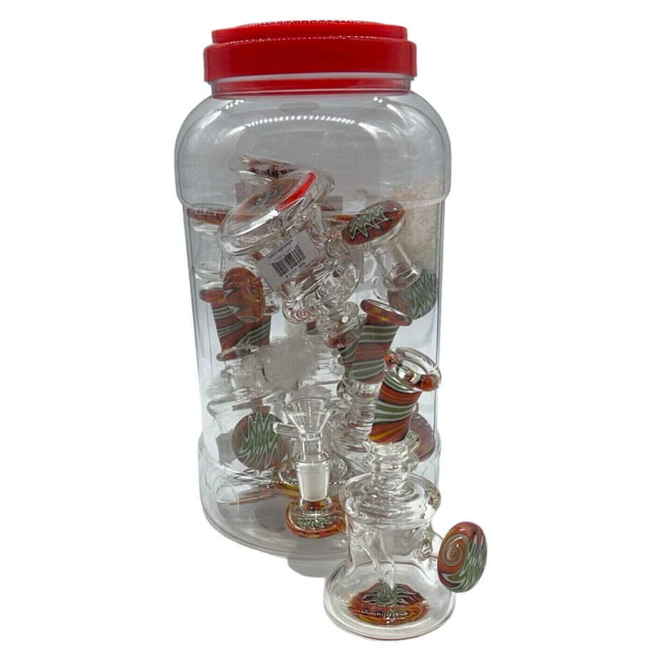 Glass Bong 6in Tie Die Design 4ct Jar (MSRP $99.99ea)