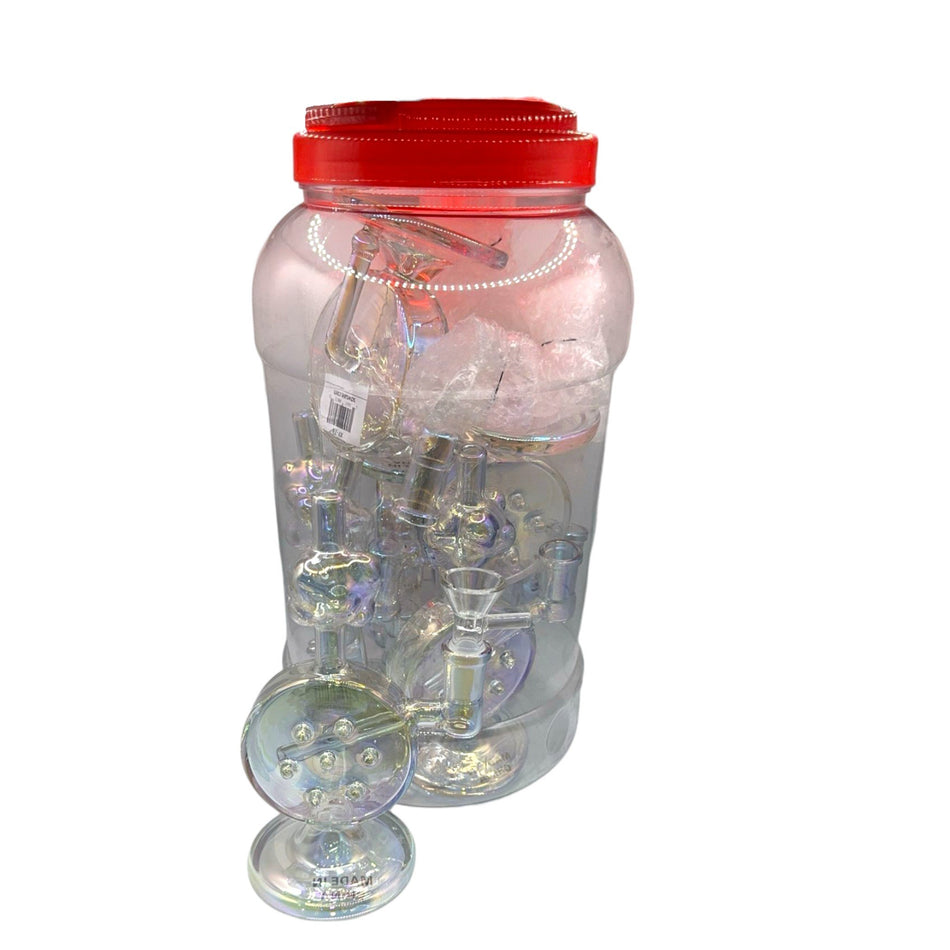 Glass Bong 7in Chrome Clock Design 6ct Jar (MSRP $44.99ea)