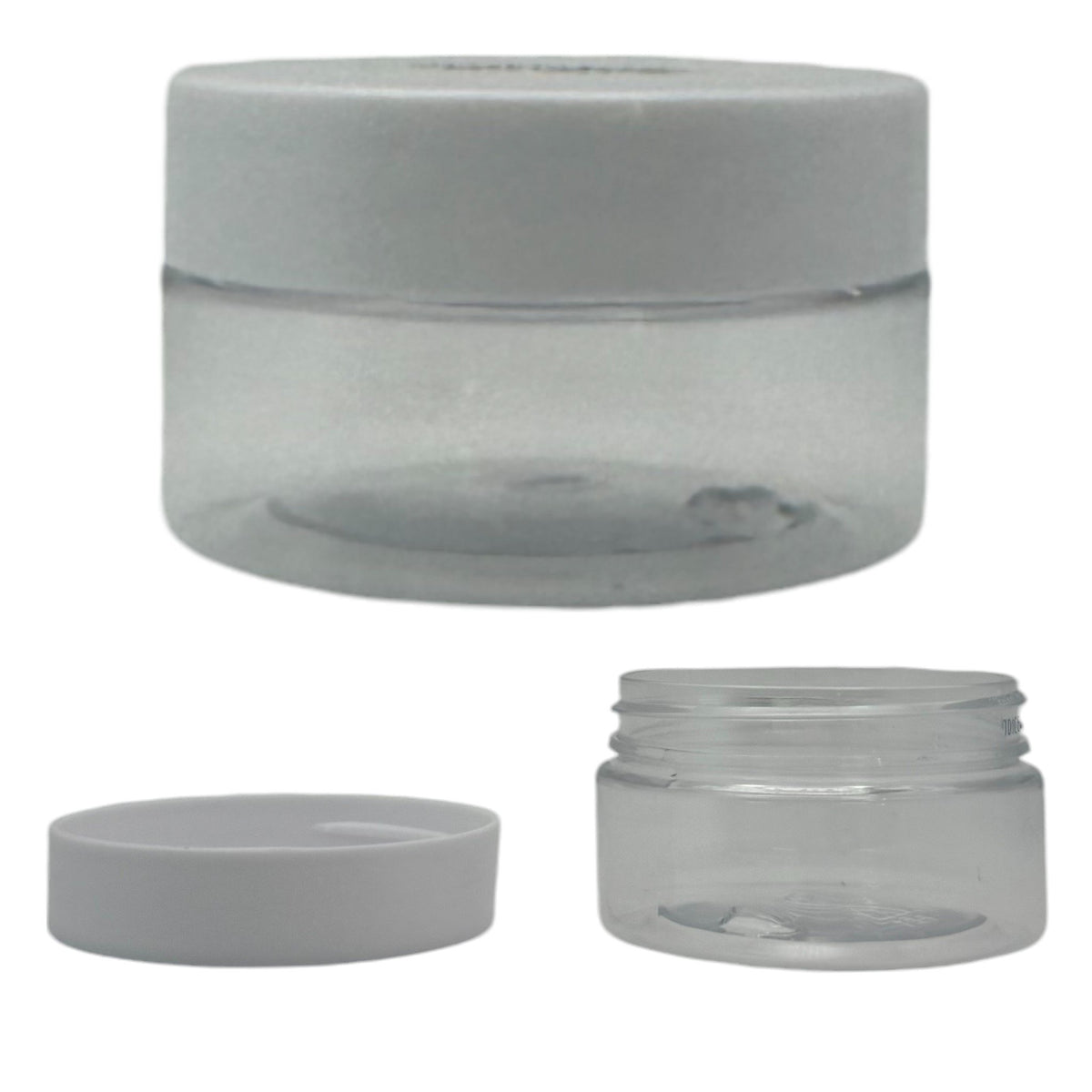 Clear Plastic Jar With White Plastic Screw Top Lid 50ML 1CT MK-PJ56