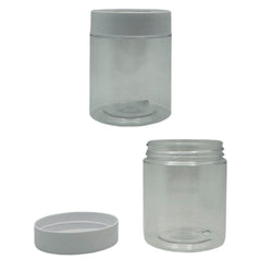 Clear Plastic Jar With White Screw Top Lid 80ML 1CT MK-PJ47