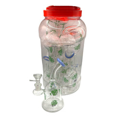 Glass Bong 6in Leaf Design 6ct Jar (MSRP $24.99ea)