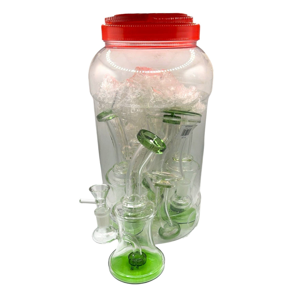 Glass Bong 7in Green Bottom Design 5ct Jar (MSRP $29.99ea)