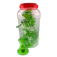 Glass Bong 7in Green Highlights Design 5ct Jar (MSRP $29.99ea)