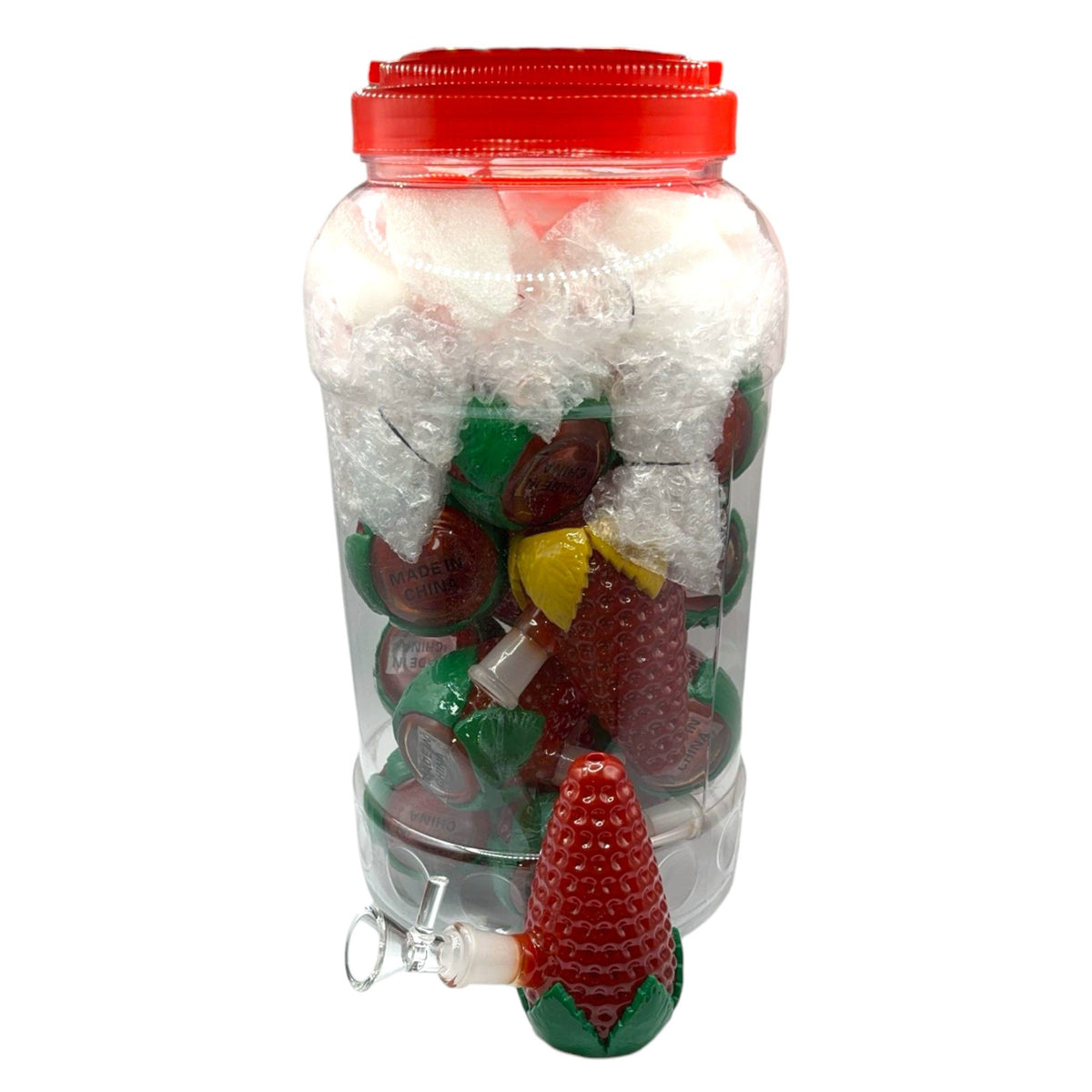 Glass Bong 4in Strawberry Design 14ct Jar (MSRP $29.99ea)