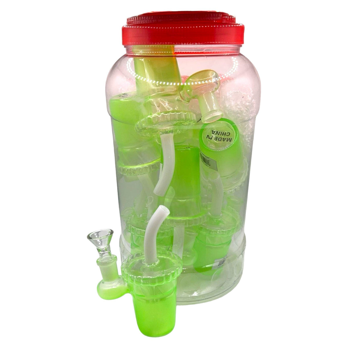 Glass Bong 6in Green Cup Design 10ct Jar (MSRP $29.99ea)