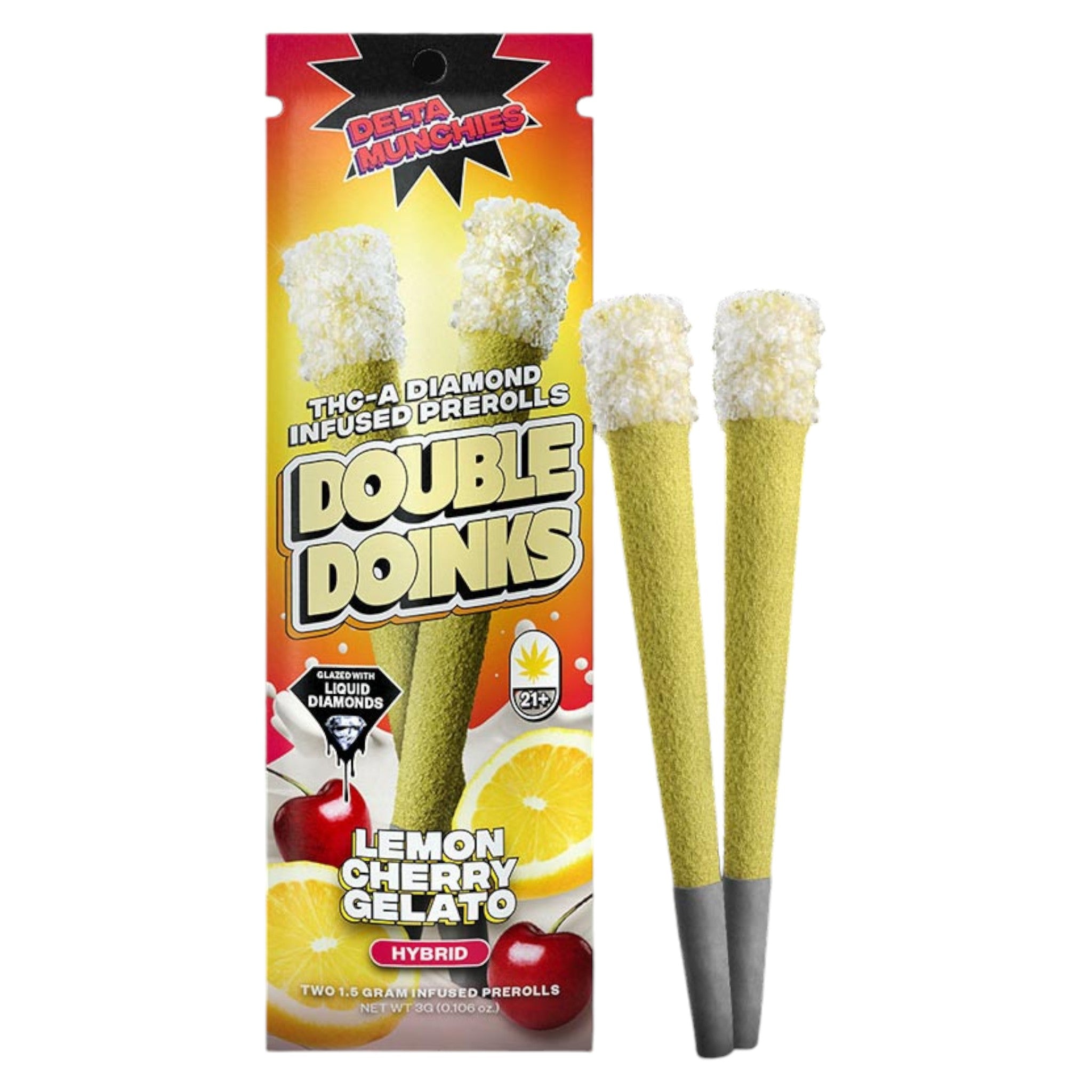 Delta Munchies 1.5g THC-A Double Doinks 2 Prerolls 5ct Display