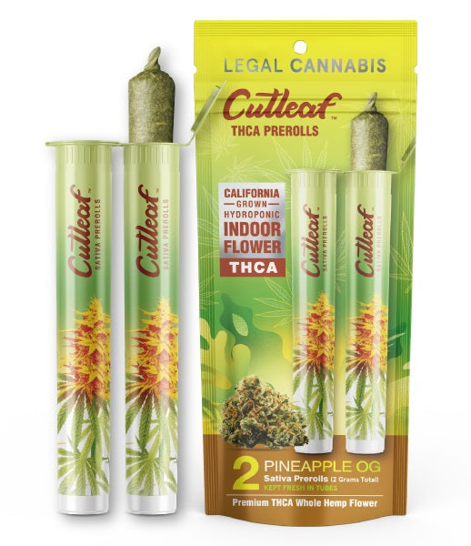 Cutleaf 2g THC-A Pre-Rolls 2pk - Display of 10 (MSRP $14.99 Each)