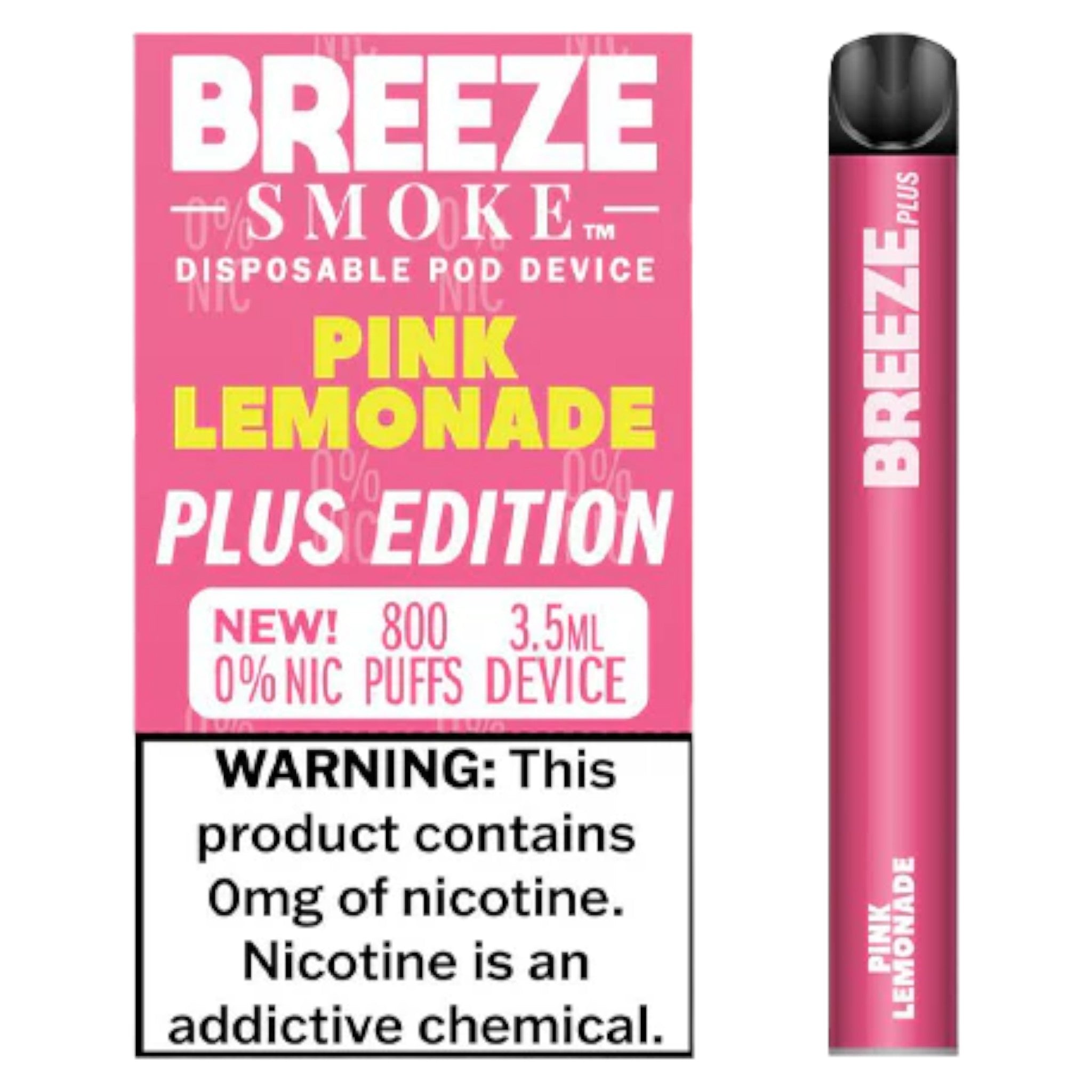 Breeze Plus Edition 0% Nicotine - Display of 10 (MSRP $9.99 Each)