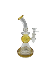 Glass Bong 9in Yellow Spehar Design (MSRP $39.99)