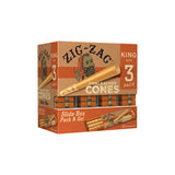 Zig Zag Unbleached Cones King Size 3 Pack - Display of 36