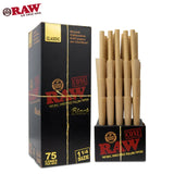 Raw Classic Cones Black 1 1/4 - 75ct