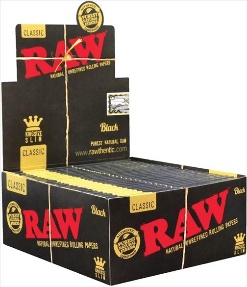 RAW Black Classic Papers King Size Slim - Display of 50