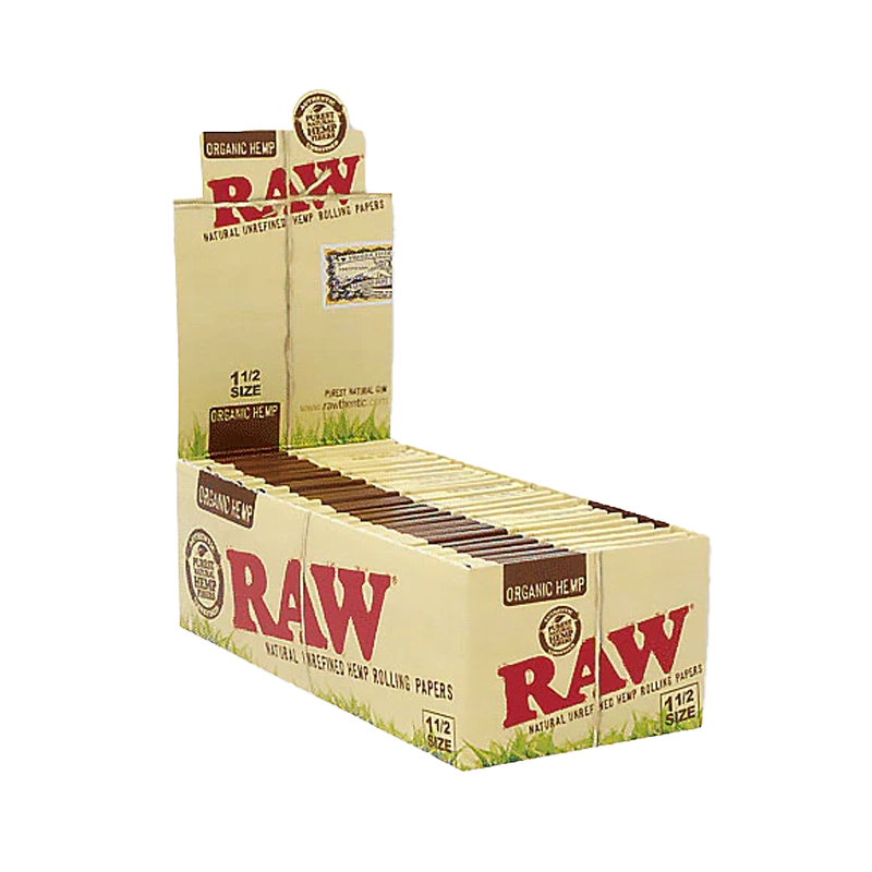 RAW Organic Hemp Papers 1 1/2" Size - Display of 25