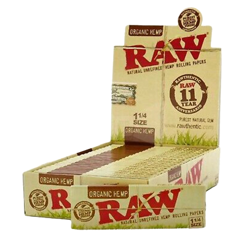 RAW Organic Hemp Papers 1 1/4 Size - Display of 24