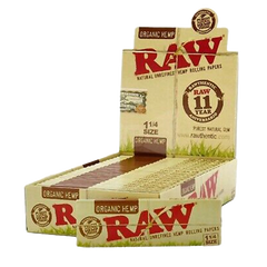 RAW Organic Hemp Papers 1 1/4 Size - Display of 24