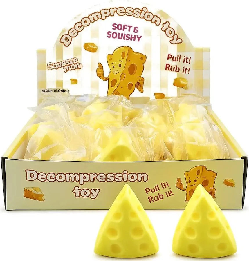 Decompression Toy Cheese Squishy - Display of 12