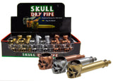 Metal Skull Dry Pipe - Display of 24