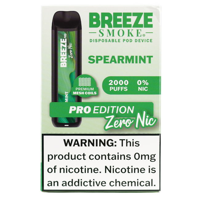 Breeze Pro Edition 0% Nicotine - Display of 10 (MSRP $17.99 Each)