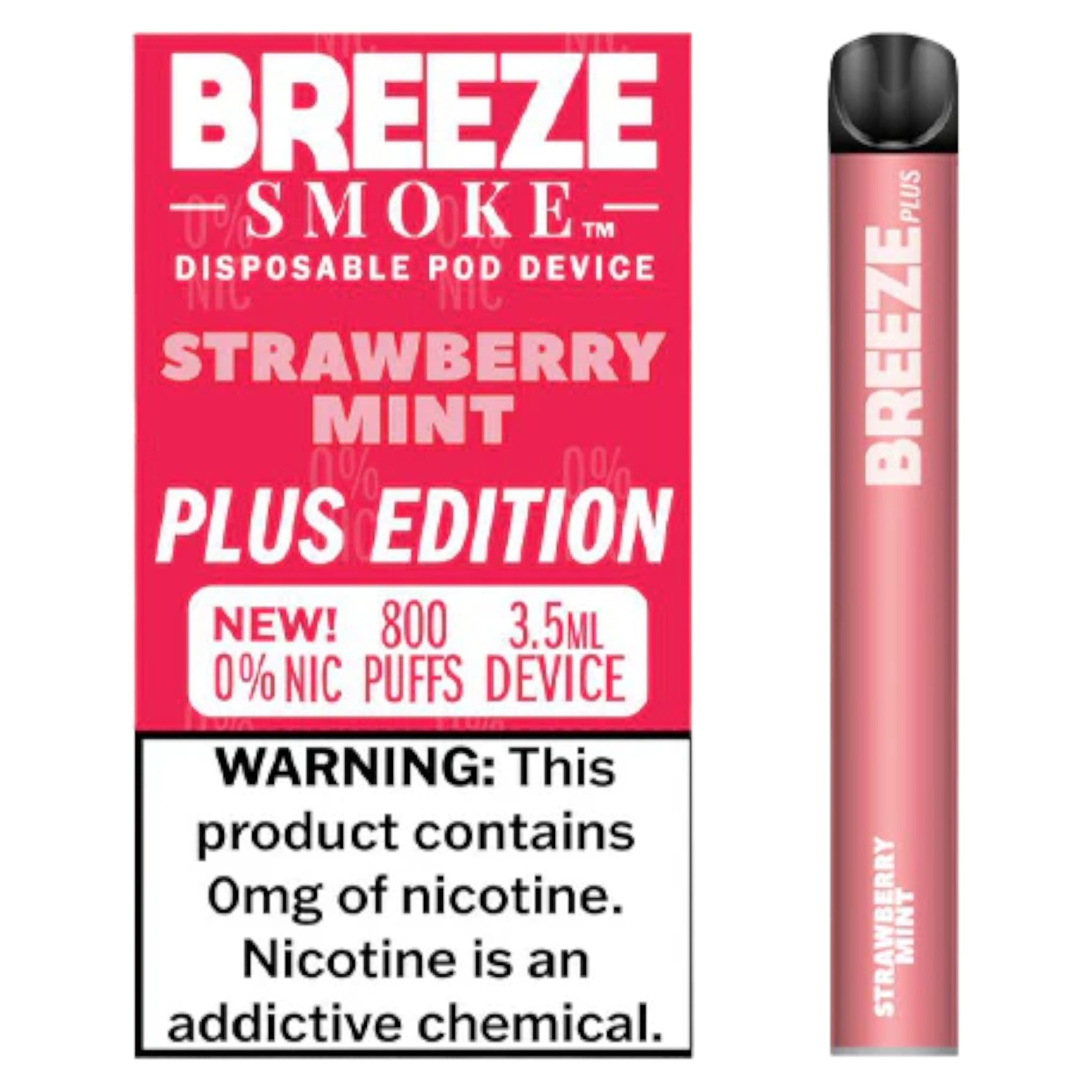 Breeze Plus Edition 0% Nicotine - Display of 10 (MSRP $9.99 Each)