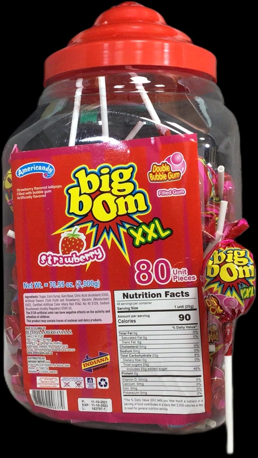 Americandy Big Bom Zombie 2000g - Jar of 80 (MSRP $0.75)