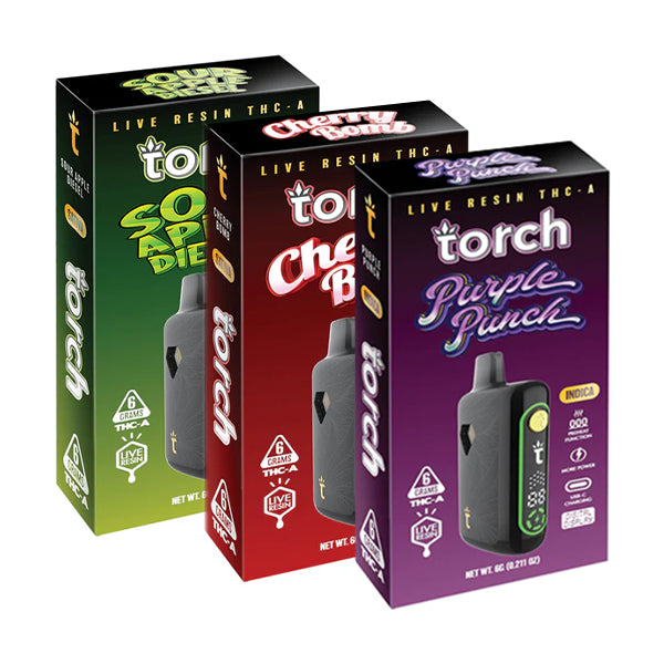 Torch Live Resin 6g THC-A Disposable Vape - Display of 5 (MSRP $49.99ea)