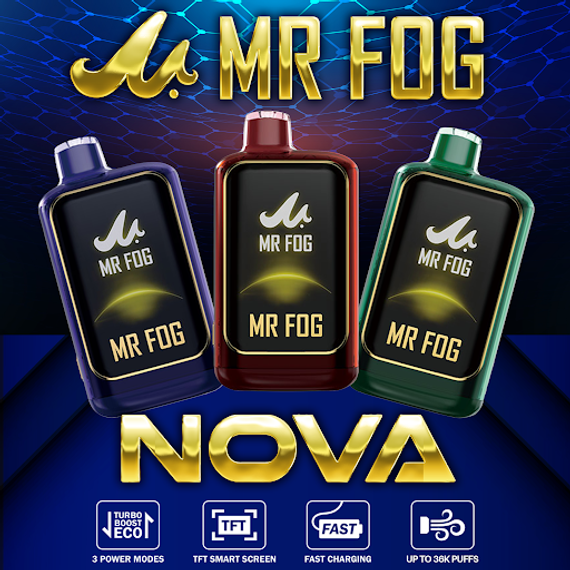Mr Fog Nova 36K Puffs 20mL Disposable Vape - Display of 5 (MSRP $24.99 Each)