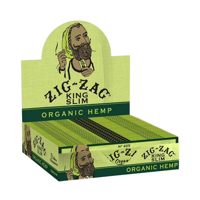 Zig Zag Organic Hemp Rolling Papers King Slim - Display of 24